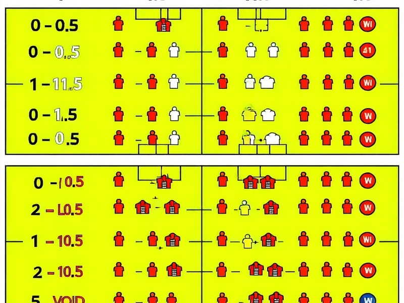 Biểu đồ minh họa cách tính và các trường hợp thắng thua của kèo Châu Á tại 888slot
