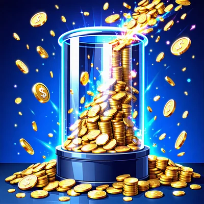 Hình ảnh minh họa tiền jackpot đang tăng lên