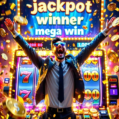 Hình ảnh minh họa người chơi trúng jackpot và ăn mừng