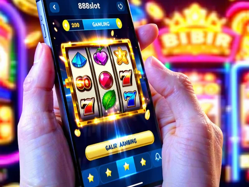Người dùng đang chơi cờ bạc di động trên điện thoại với 888slot