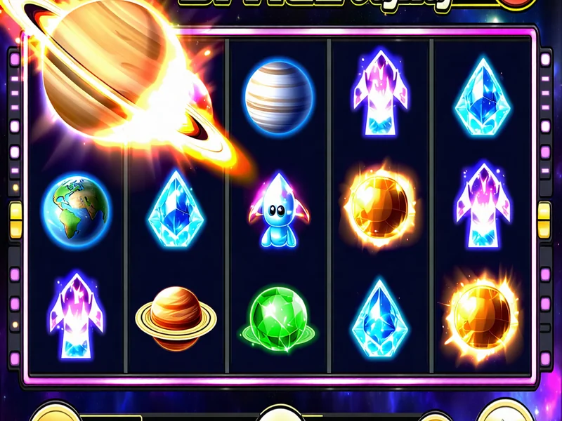 Ảnh chụp màn hình trò chơi slot 'Space Odyssey' với chủ đề không gian, phi thuyền và các hành tinh