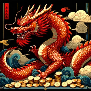 Hình ảnh thu nhỏ của trò chơi slot 'Legend of the Dragon' với rồng vàng và phong cách Á Đông
