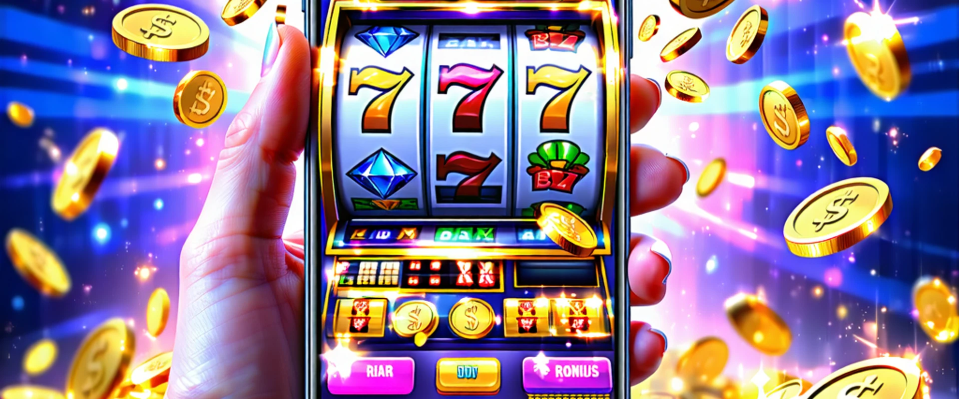 Giao diện 888slot trên điện thoại di động với biểu tượng chip và tiền vàng, thể hiện trải nghiệm chơi game tối ưu.