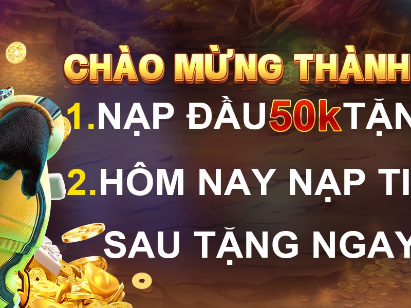 Hình ảnh tiền thưởng chào mừng với các biểu tượng tiền vàng và hộp quà, tượng trưng cho ưu đãi nạp tiền lần đầu tại 888slot.