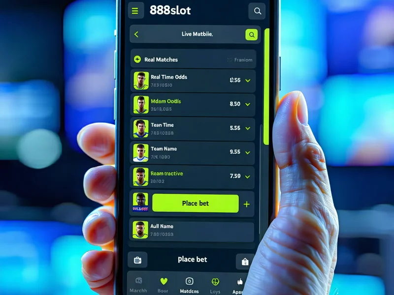 Giao diện ứng dụng di động 888slot hiển thị các tùy chọn cá cược thể thao