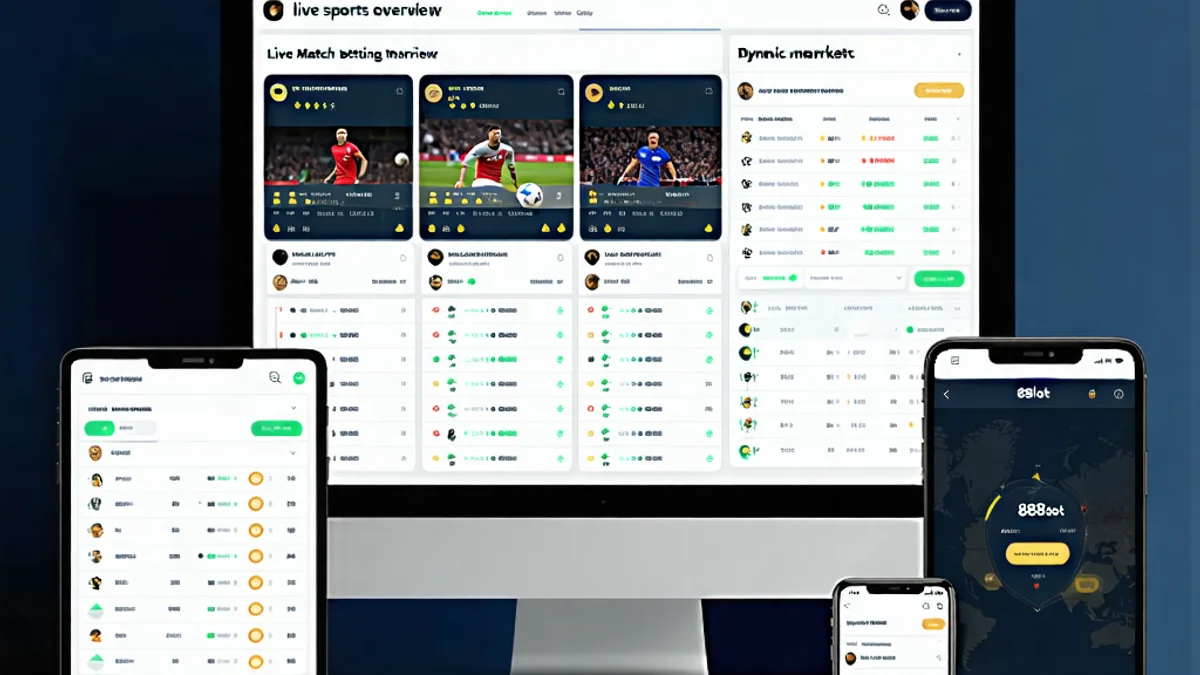 Giao diện cá cược trực tiếp của 888slot trên máy tính và điện thoại