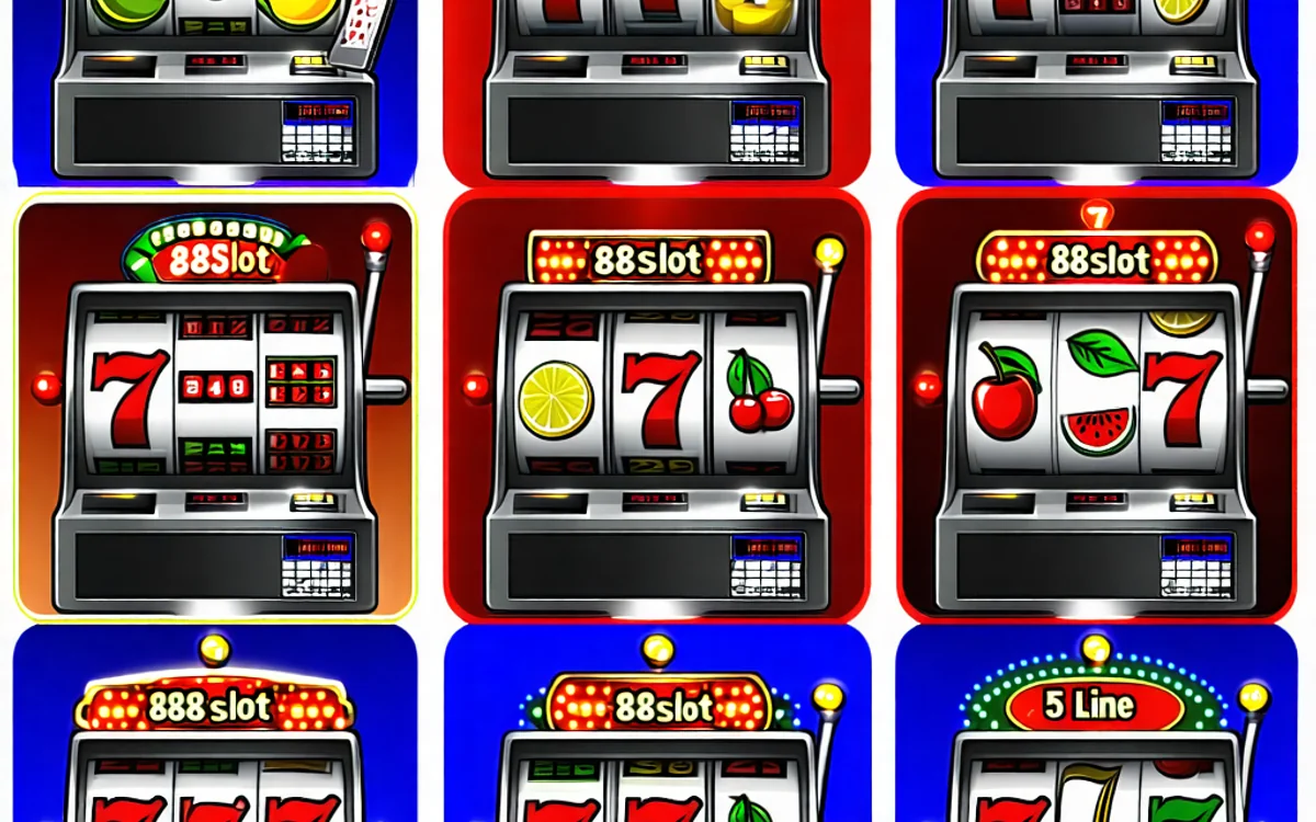 Giao diện các trò slot cổ điển phổ biến trên 888slot với đa dạng biểu tượng trái cây, BAR, số 7